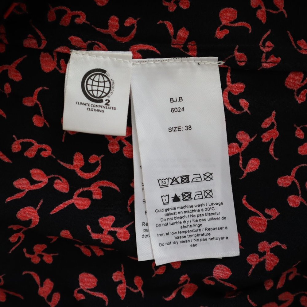Ganni Red and Black Floral Midi Dress - Picture 4 of 12